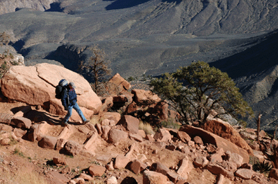 Descending from Skeleton Point