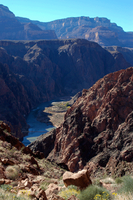 The Black and Silver bridges as seen from Clear Creek Trail