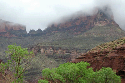 The Howlands Butte in the mist