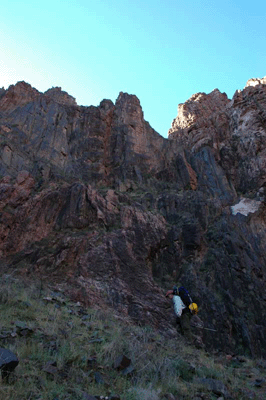 Beginning the ascent of The Old Miners Trail