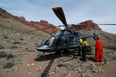 Loading the passenger with Tower of Set visible in the background