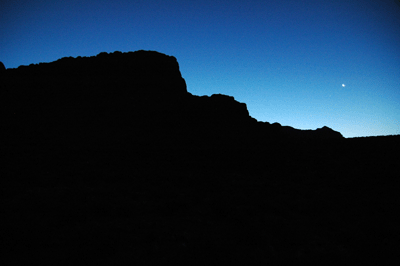 The Moon and Venus over Isis Temple