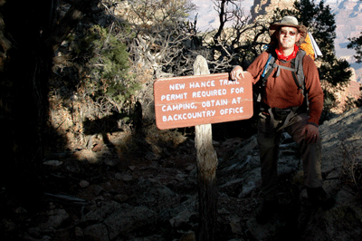 Bill standing at New Hance trailhead