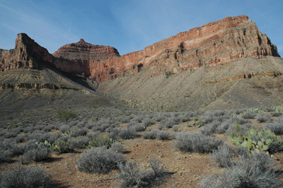 Hiking below Newton Butte