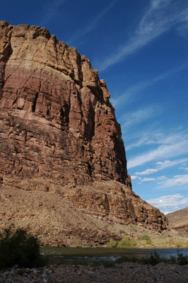 The canyon wall at Seventyfive Mile rapids