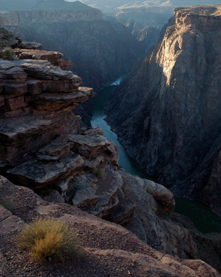 The last light of day splashes across Granite Gorge