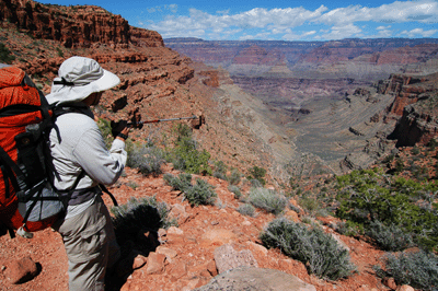 Chris stops to point out some of the highlights in Bass Canyon