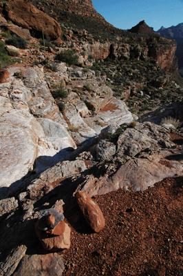 Looking across a pour off in Travertine towards Whites Butte