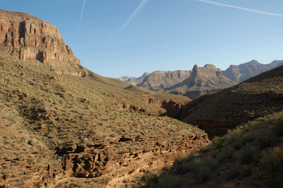 Looking north through Hermit Creek canyon toward the Colorado River