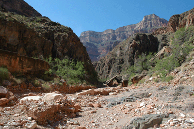 Looking upstream through Monument Creek Canyon