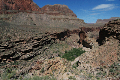 Looking down into Monument from the east