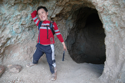 Standing at another mine entrance on Horseshoe Mesa