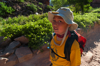 Matthew pauses for a photo op early on the second day of our hike