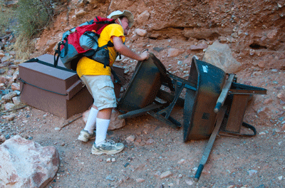 Hey! Who put these wheel barrows here?!