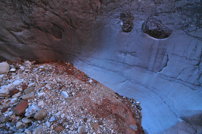 Two rocks embedded in the Redwall