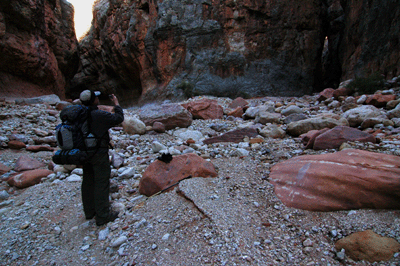 Photographing the junction of Indian Hollow and Jumpup canyons