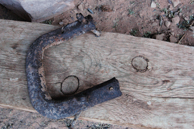 An old metal piece at our first campsite