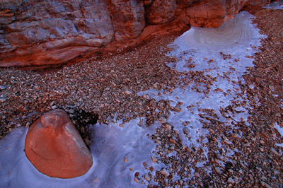 Ice in the creek bed