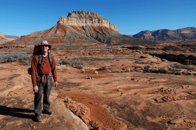 Bill on the Esplanade with The Gooseneck in the background