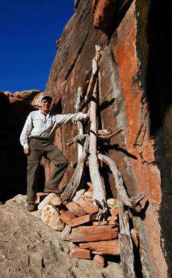 Scaling the makeshift ladder bypass in upper Jumpup