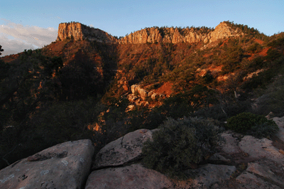 The north rim bathed in early morning light