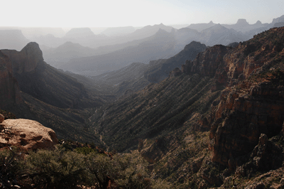 An early morning view through Nankoweap Canyon