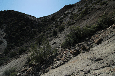 Approaching Nankoweap Butte saddle