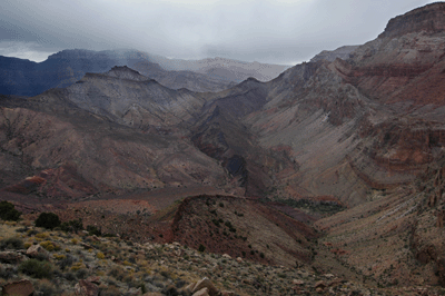 Looking back into Kwagunt while hiking up to the Kwagunt-Malgosa saddle