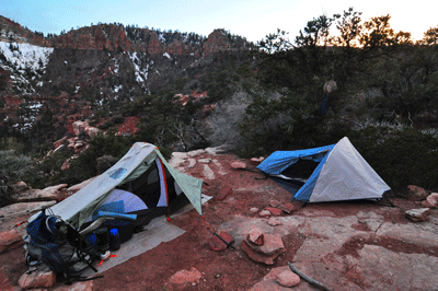 Camp site at Nankoweap trailhead