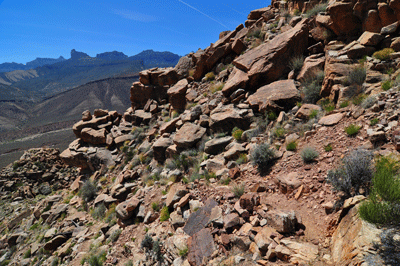 A Tapeats boulder field along Nankoweap trail