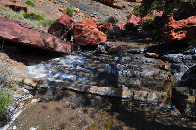 The mouth of the drainage that leads to Nankoweap Saddle and Kwagunt