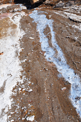 Remnants of a highly mineralized flow through the Nankoweap Saddle drainage