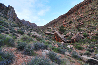 Ascending the Butte Fault route from Sixtymile Canyon to Carbon Canyon