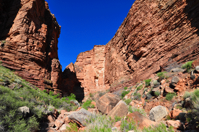 Entering the Tapeats bypass route in south Unkar