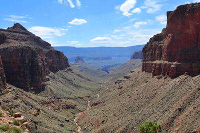 Looking southwest through Vishnu Creek Canyon