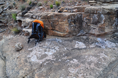 The pouroff camp site in Vishnu Creek Canyon