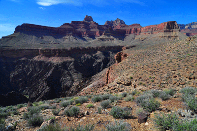 Looking northwest across Clear Creek Canyon toward Zoroaster and Brahma temples