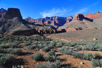 Looking north through Clear Creek Canyon toward Ottoman Amphitheater