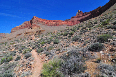 The Clear Creek Trail passes south of Zoroaster Temple