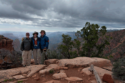 Dennis Foster, Rob Jones and yours truly at Nankoweap trailhead