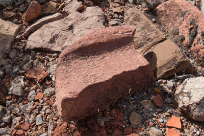 A broken metate in Nankoweap