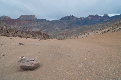 A view into Kwagunt Canyon from the Nankoweap Butte Saddle