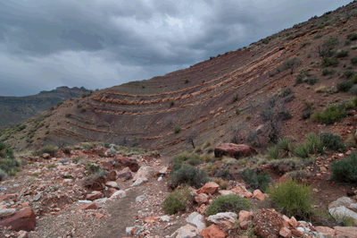 Interesting geological formation in Kwagunt Canyon