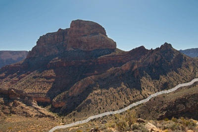 Dramatic Kwagunt Butte towers over Malgosa Canyon