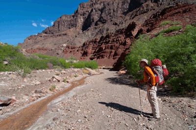 Pausing to admire the view from Lava Creek Canyon