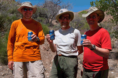 Happiness is a cold beer in a desert oasis