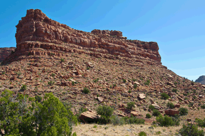 A butte atop the Redwall below Wotans Throne