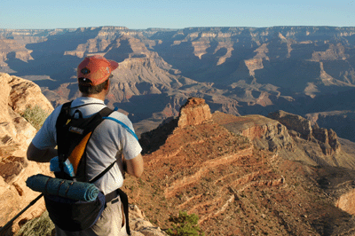 Dennis Foster looking towards O'Neill Butte on the South Kaibab Trail