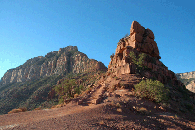 The South Kaibab Trail arrives at Cedar Ridge