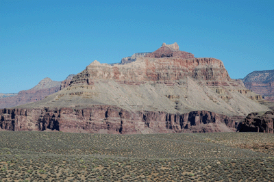 Looking northwest across Granite Gorge toward Cheops Pyramid and Isis Temple